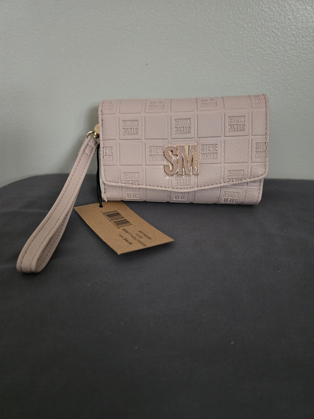 Steve Madden Pale Pink SM Monogram Wristlet